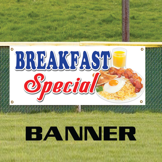 Breakfast Special Restaurant Cafe Marketing Vinyl Banner Sign
