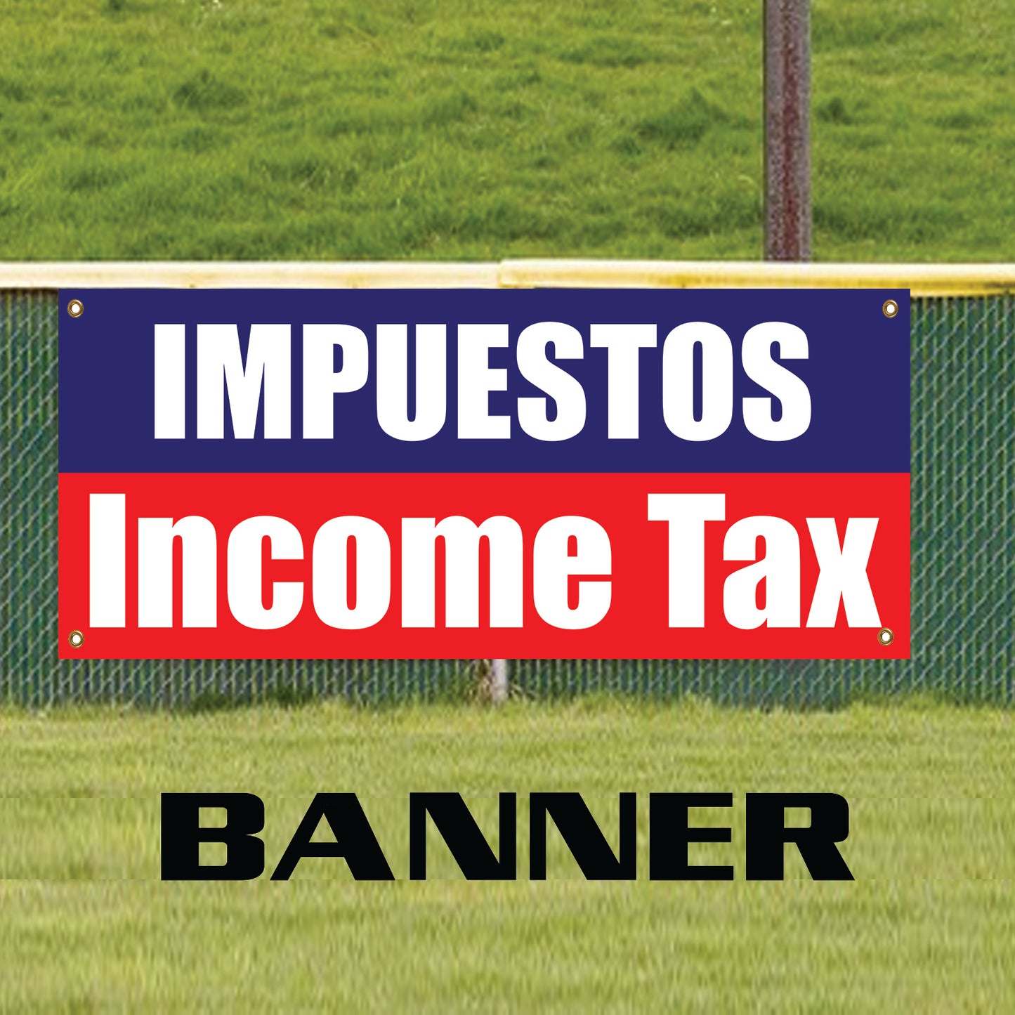 Spanish Impuestos Income Tax Revenue Service Vinyl Banner Sign