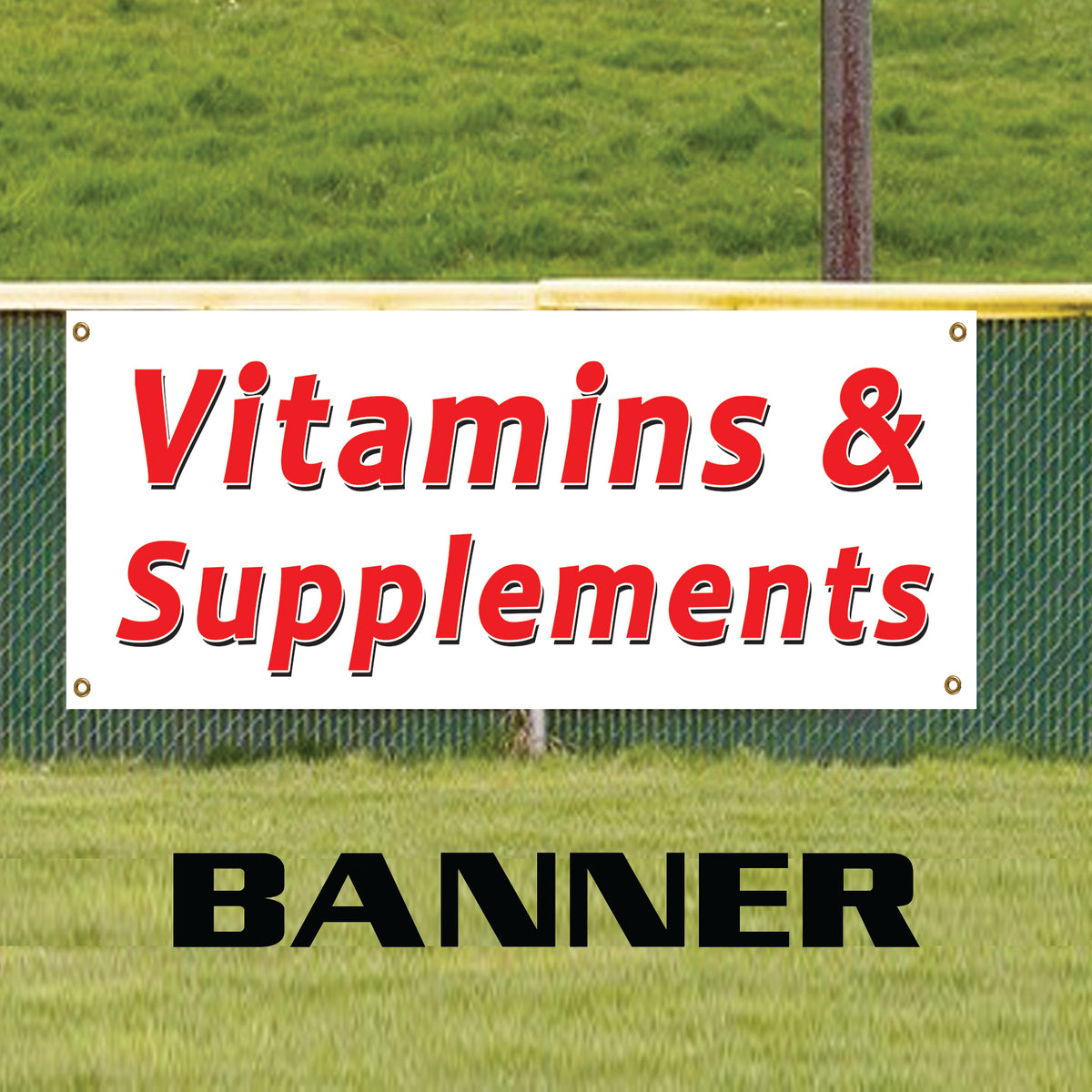 Vitamins & Supplements Medical Store Drugs Marketing Vinyl | Banner ...