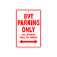 BVT Parking Only All Others Will Be Towed Aluminum Decor Garage Sign