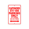 Caponord ETV 1000 Parking Only All Others Will Be Towed Aluminum Decor Garage Sign