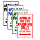 Aprilia Rs 250 Parking Only All Others Will Be Towed Aluminum Decor Garage Sign