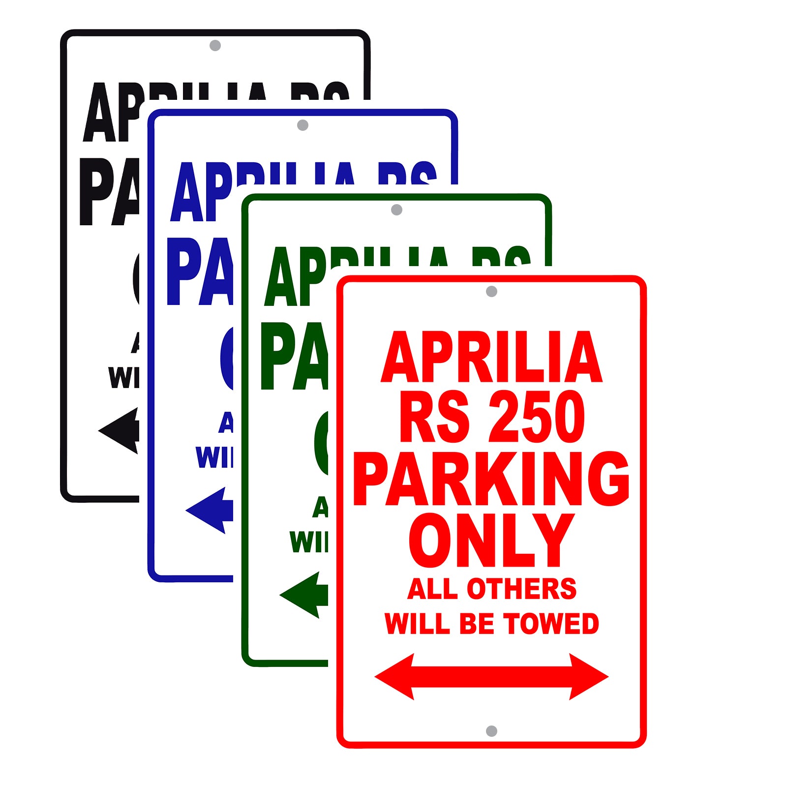 Aprilia Rs 250 Parking Only All Others Will Be Towed Aluminum Decor Garage Sign