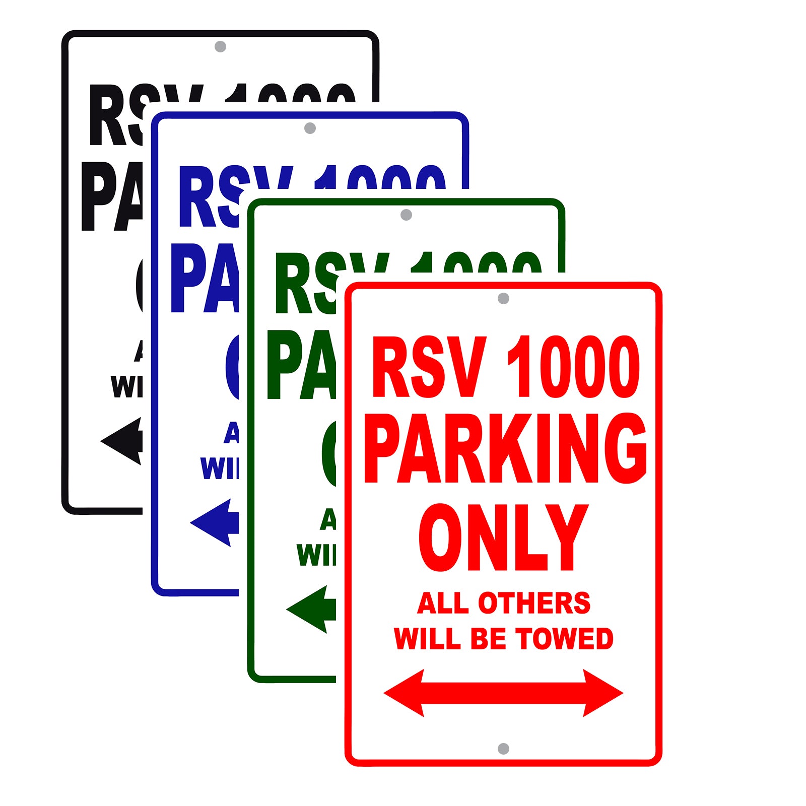 RSV 1000 Parking Only All Others Will Be Towed Aluminum Decor Garage Sign