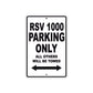 RSV 1000 Parking Only All Others Will Be Towed Aluminum Decor Garage Sign