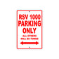 RSV 1000 Parking Only All Others Will Be Towed Aluminum Decor Garage Sign