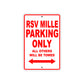 RSV Mille Parking Only All Others Will Be Towed Aluminum Decor Garage Sign