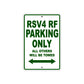 RSV 4 RF Parking Only All Others Will Be Towed Aluminum Decor Garage Sign
