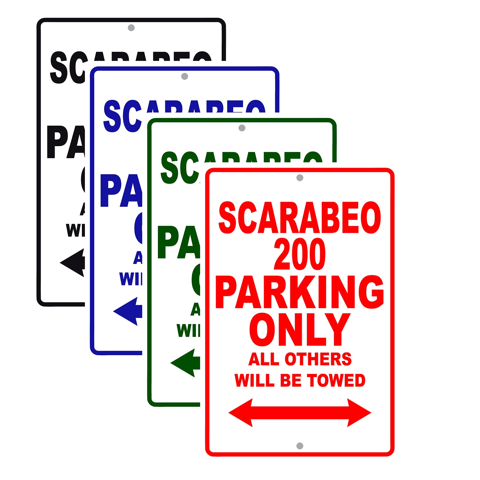 Scarabeo 200 Parking Only All Others Will Be Towed Aluminum Decor Garage Sign