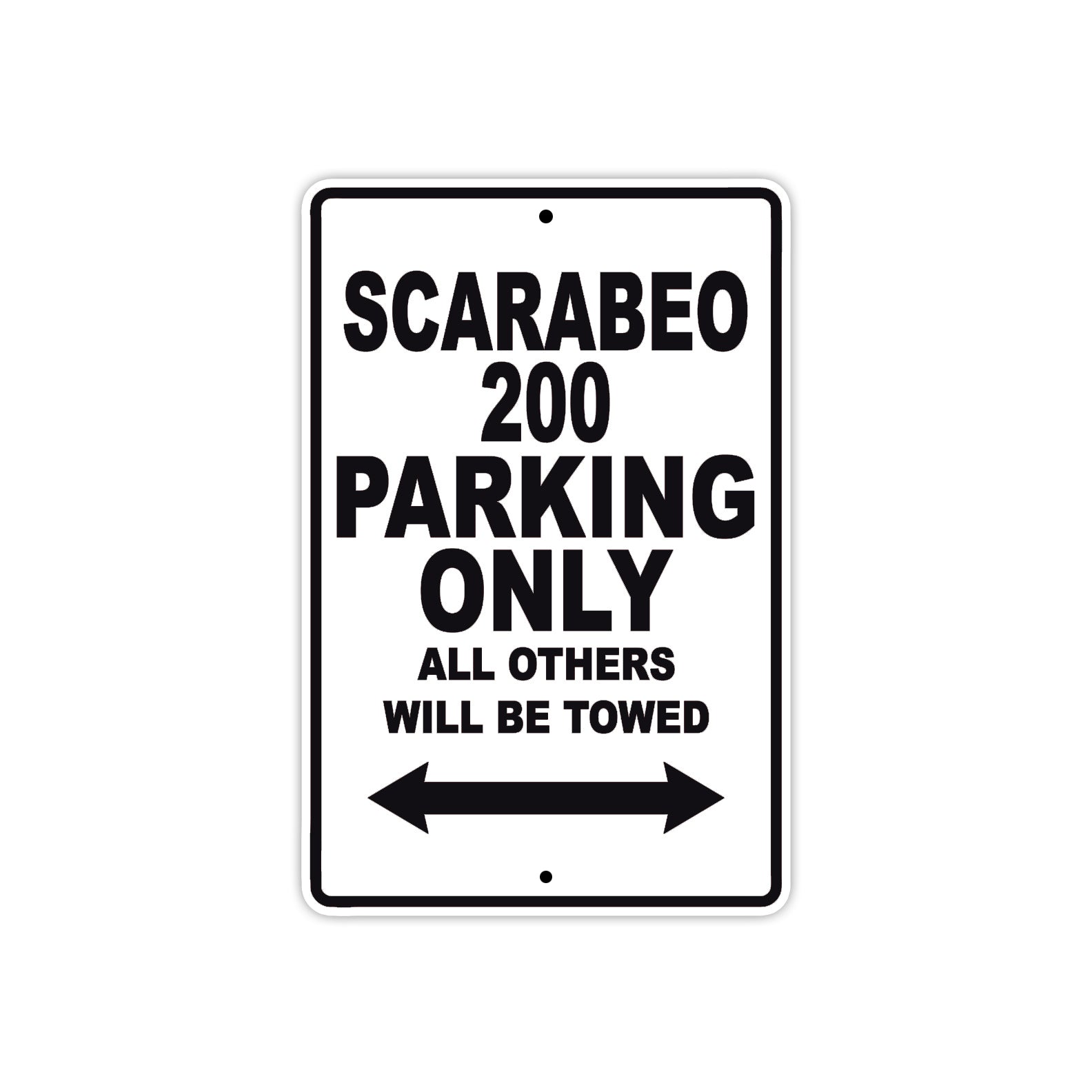 Scarabeo 200 Parking Only All Others Will Be Towed Aluminum Decor Garage Sign