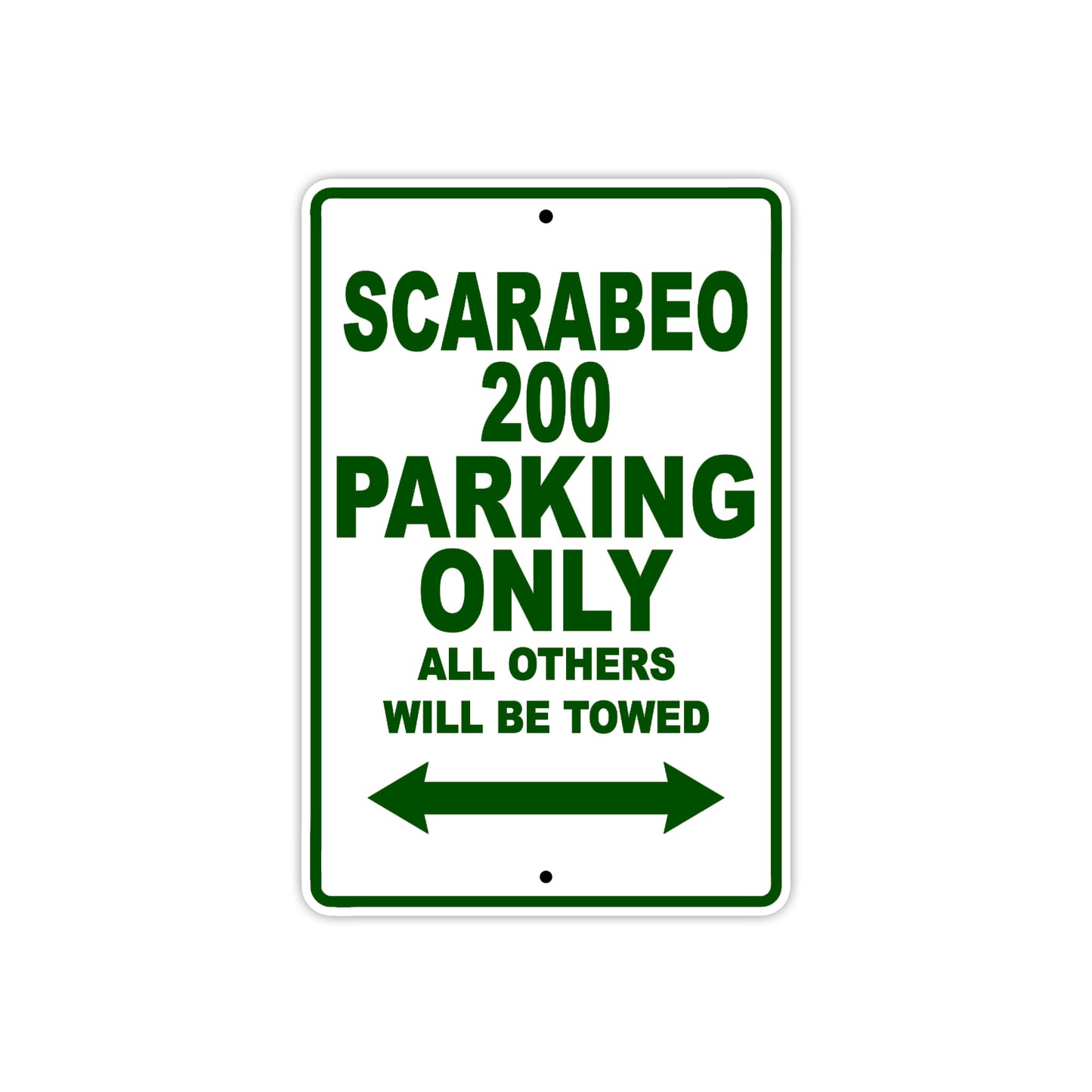 Scarabeo 200 Parking Only All Others Will Be Towed Aluminum Decor Garage Sign