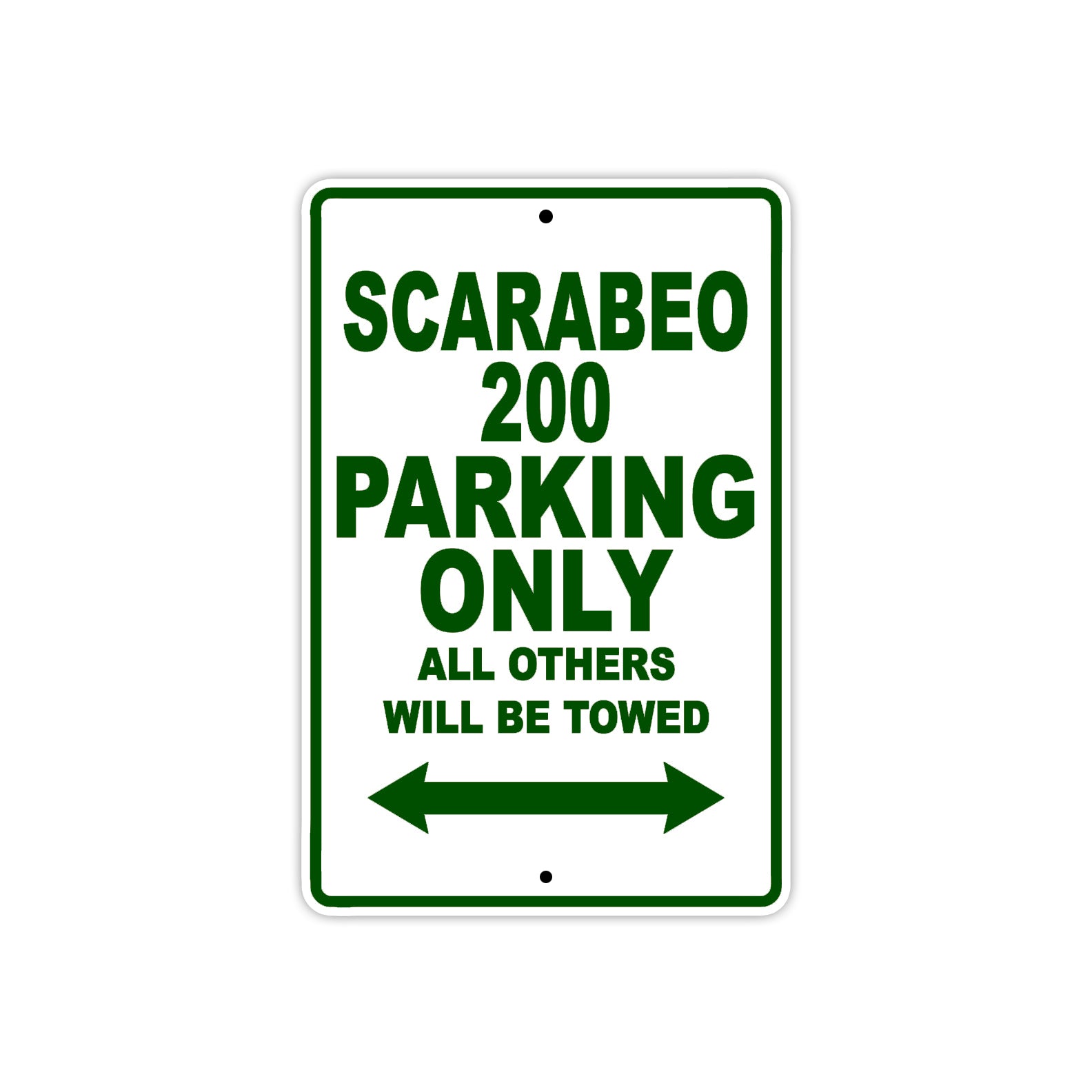 Scarabeo 200 Parking Only All Others Will Be Towed Aluminum Decor Garage Sign