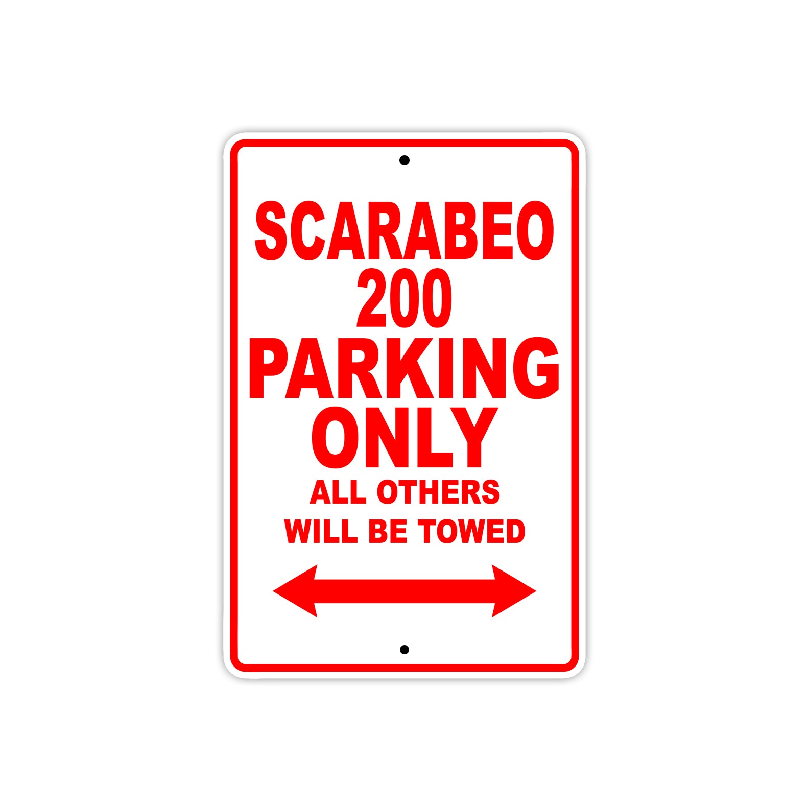 Scarabeo 200 Parking Only All Others Will Be Towed Aluminum Decor Garage Sign