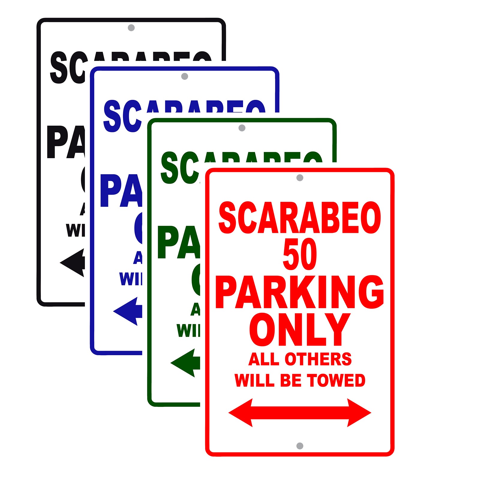 Scarabeo 50 Parking Only All Others Will Be Towed Aluminum Decor Garage Sign