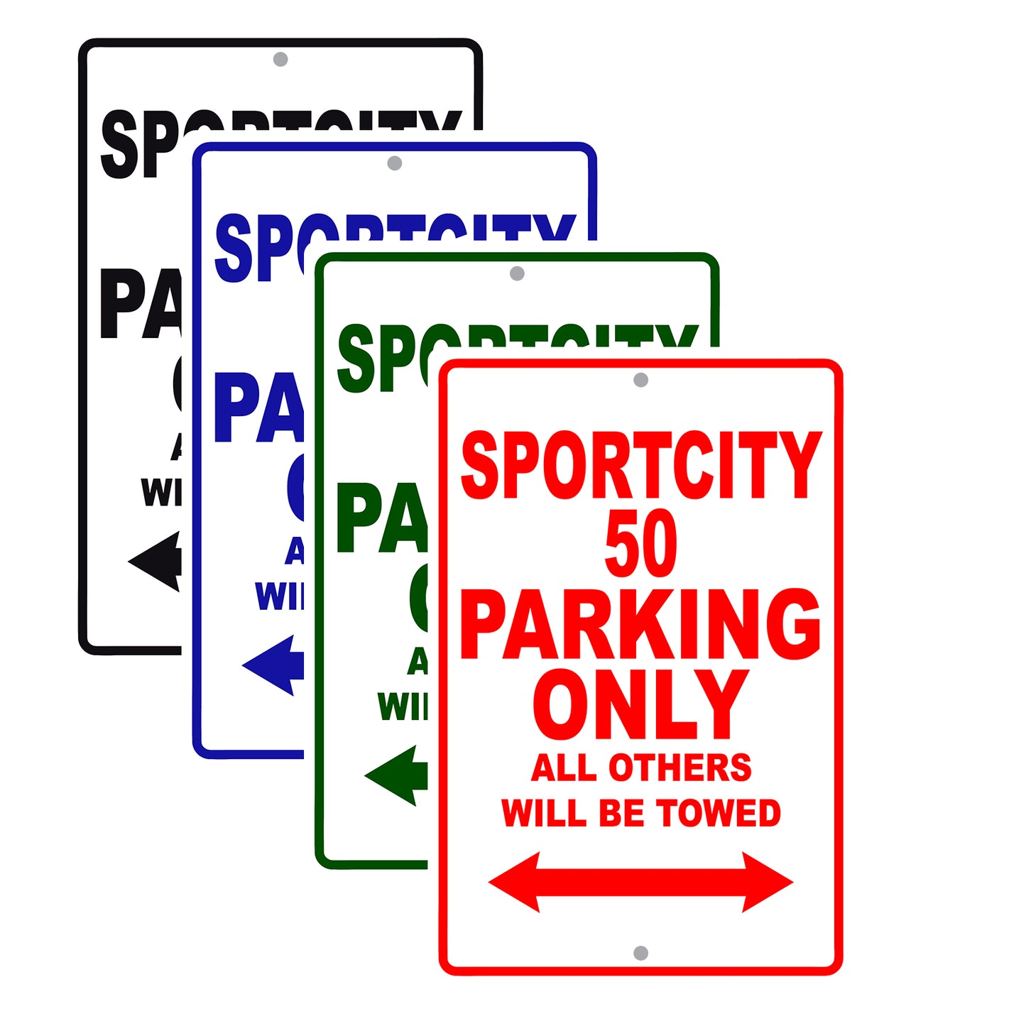 Sport City 50 Parking Only All Others Will Be Towed Aluminum Decor Garage Sign