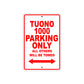 Tuono 1000 Parking Only All Others Will Be Towed Aluminum Decor Garage Sign