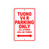 Tuono V4 R Parking Only All Others Will Be Towed Aluminum Decor Garage Sign
