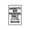 Andretti M50 Parking Only All Others Will Be Towed Aluminum Decor Garage Sign