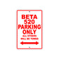 Beta 520 Parking Only All Others Will Be Towed Aluminum Decor Garage Sign
