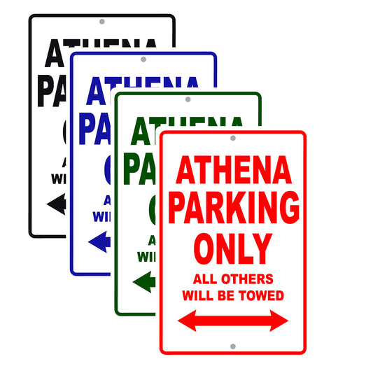 Athena Parking Only All Others Will Be Towed Aluminum Decor Garage Sign