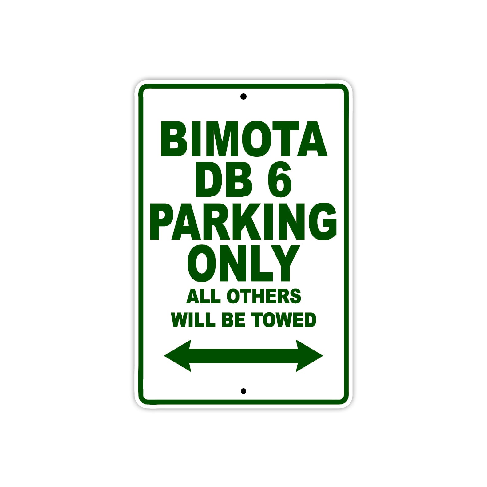 Bimota DB 6 Parking Only All Others Will Be Towed Aluminum Decor Garage Sign