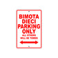 Bimota Dieci Parking Only All Others Will Be Towed Aluminum Decor Garage Sign
