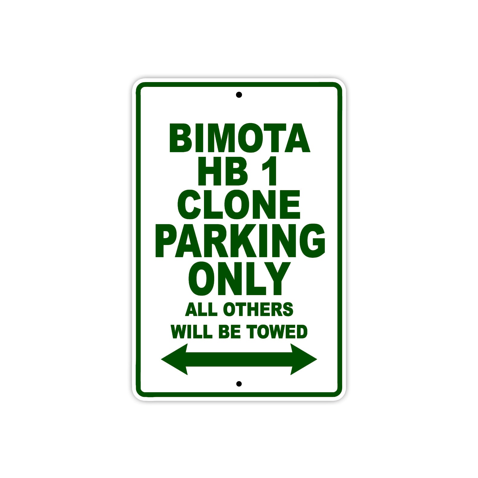 Bimota HB 1 Parking Only All Others Will Be Towed Aluminum Decor Garage Sign