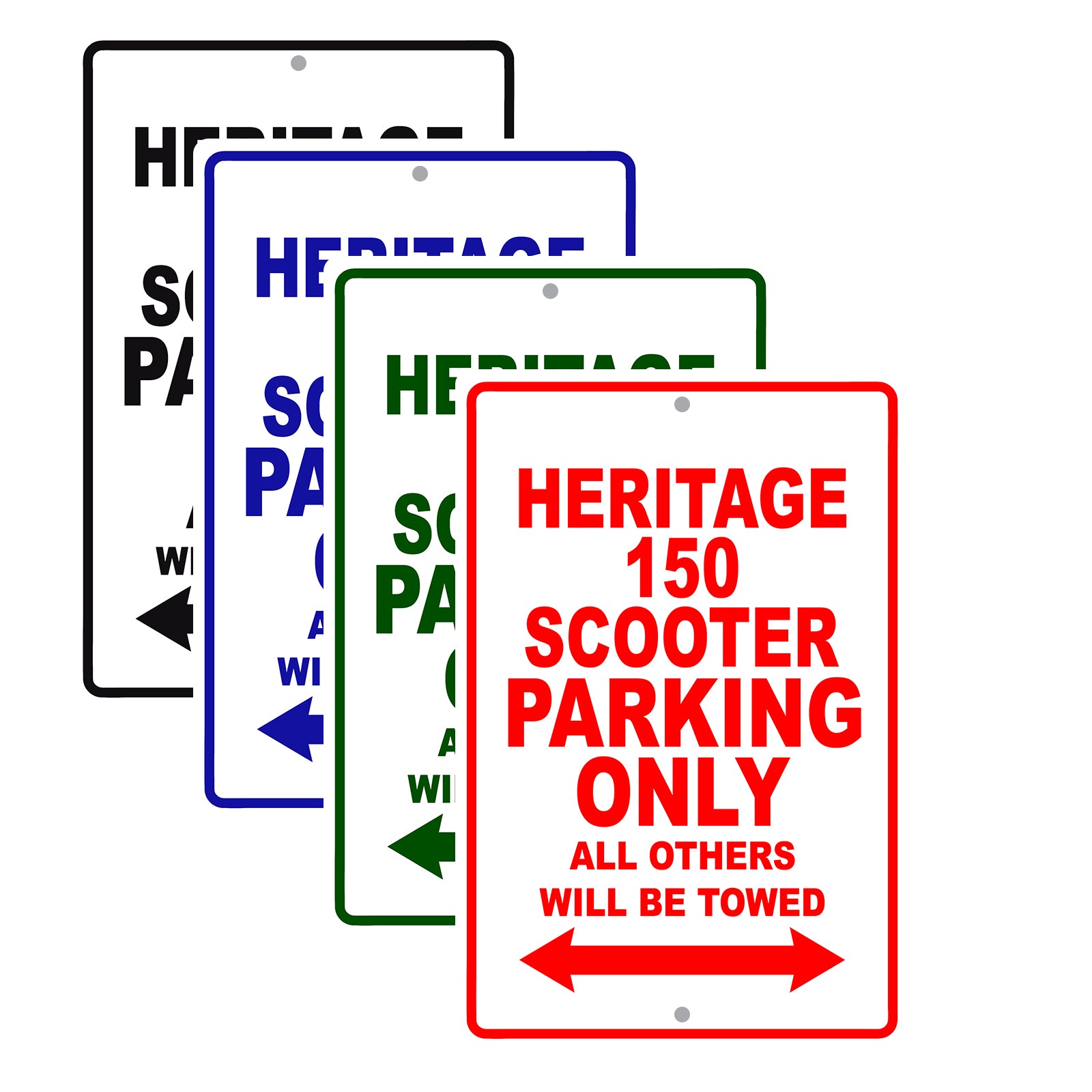 Heritage 150 Scooter Parking Only All Others Will Be Towed Aluminum Decor Garage Sign