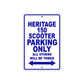 Heritage 150 Scooter Parking Only All Others Will Be Towed Aluminum Decor Garage Sign