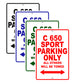 C 650 Sport Parking Only All Others Will Be Towed Aluminum Decor Garage Sign
