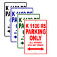 K 1100 RS Parking Only All Others Will Be Towed Aluminum Decor Garage Sign