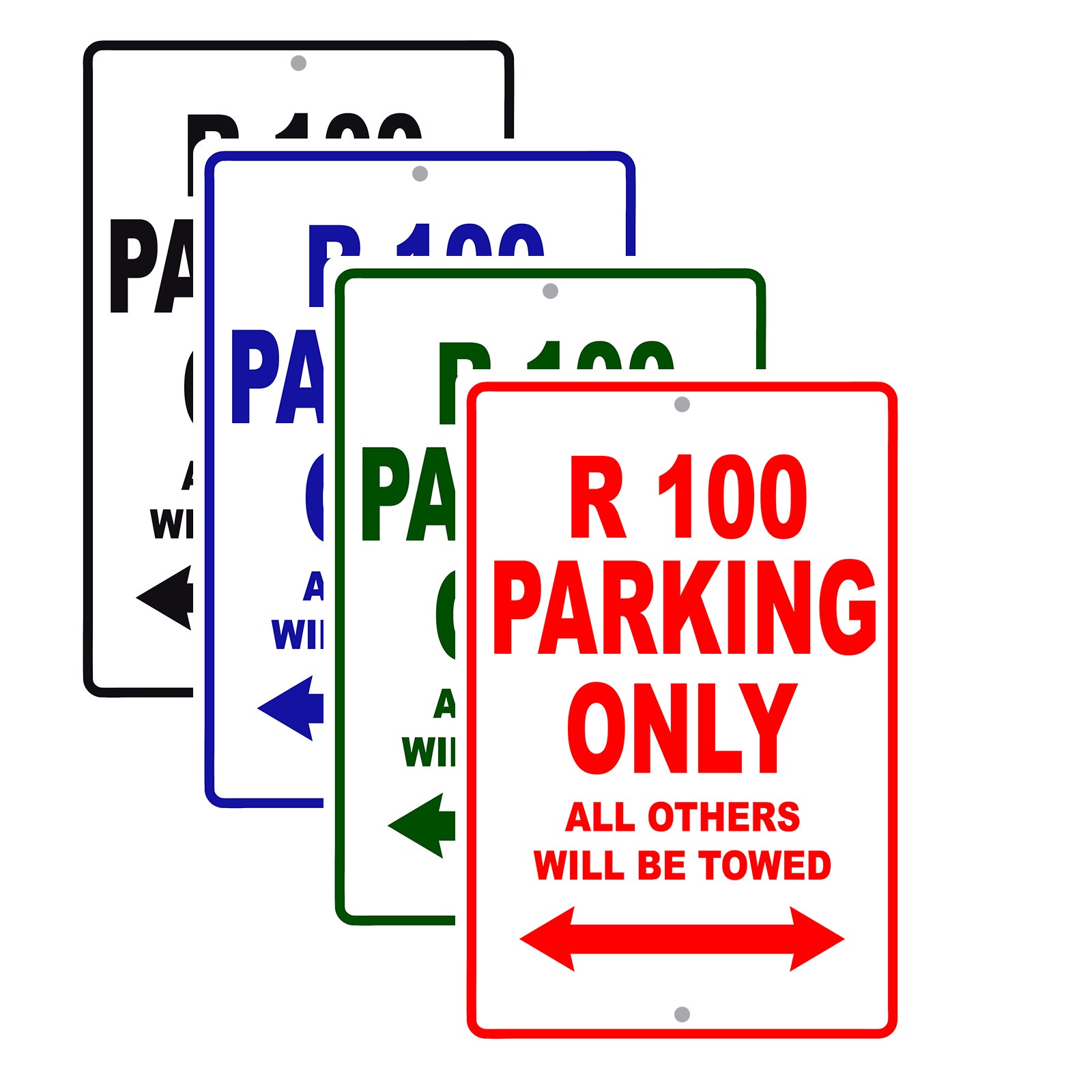 R 100 Parking Only All Others Will Be Towed Aluminum Decor Garage Sign
