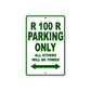 R 100 R Parking Only All Others Will Be Towed Aluminum Decor Garage Sign