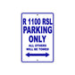 BMW R 1100 RSL Parking Only All Others Will Be Towed Aluminum Decor Garage Sign