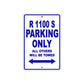 BMW R 1100 S Parking Only All Others Will Be Towed Aluminum Decor Garage Sign