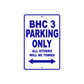 Boss Hoss BHC 3 Parking Only All Others Will Be Towed Aluminum Decor Garage Sign