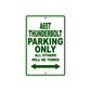BS A 65 T Thunder Bolt Parking Only All Others Will Be Towed Aluminum Decor Garage Sign