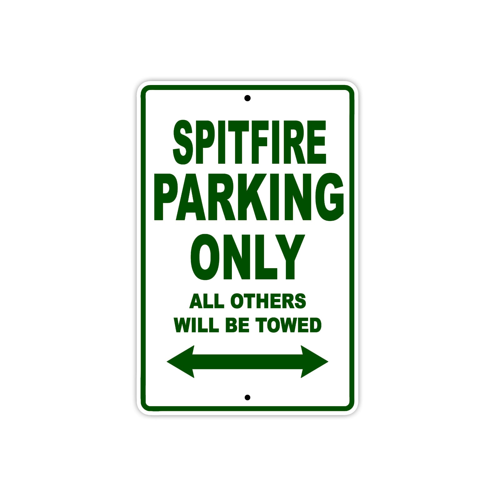 BS Spitfire Parking Only All Others Will Be Towed Aluminum Decor Garage Sign