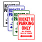 BS Rocket III Parking Only All Others Will Be Towed Aluminum Decor Garage Sign