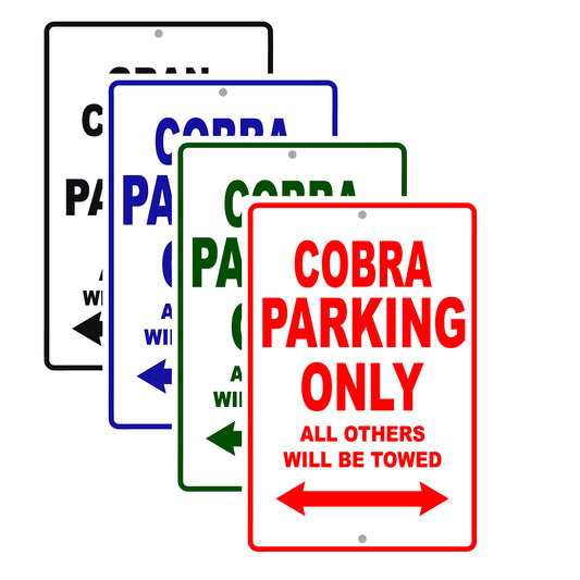 California Cobra Parking Only All Others Will Be Towed Aluminum Decor Garage Sign
