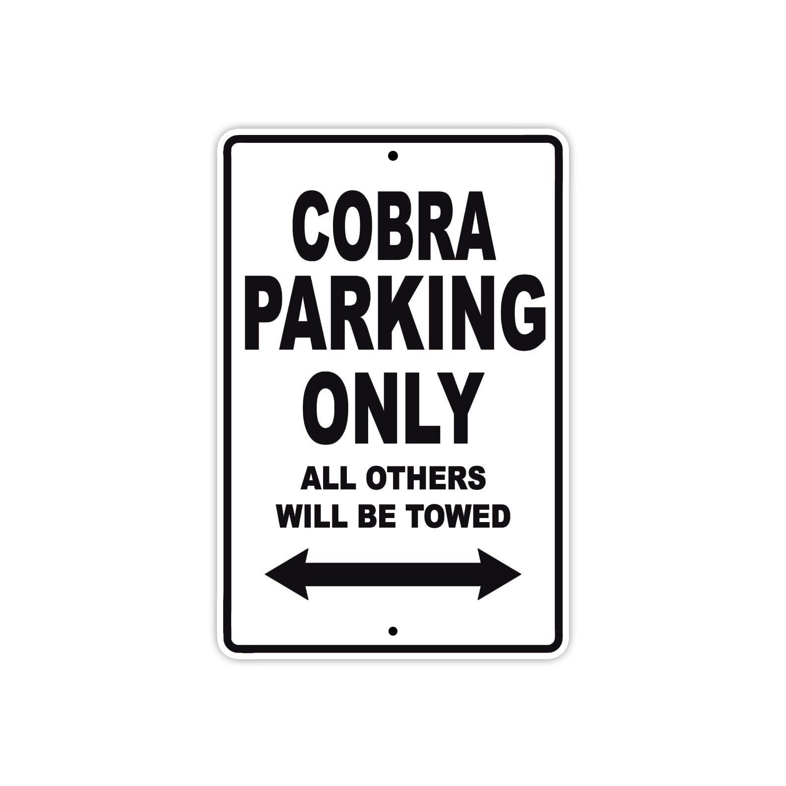 California Cobra Parking Only All Others Will Be Towed Aluminum Decor Garage Sign