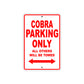 California Cobra Parking Only All Others Will Be Towed Aluminum Decor Garage Sign