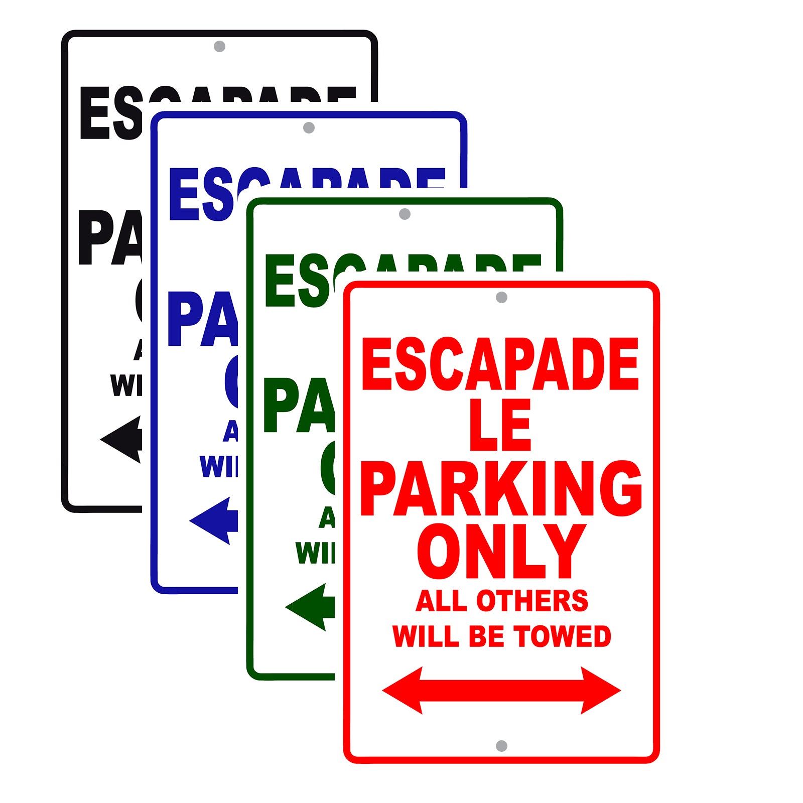 California Escapade Le Parking Only All Others Will Be Towed Aluminum Decor Garage Sign