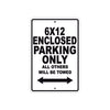CAN-AM 6x12 Enclosed Parking Only All Others Will Be Towed Aluminum Decor Garage Sign