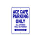 Cleveland Cyclewerks ACE Cafe Parking Only All Others Will Be Towed Aluminum Decor Garage Sign