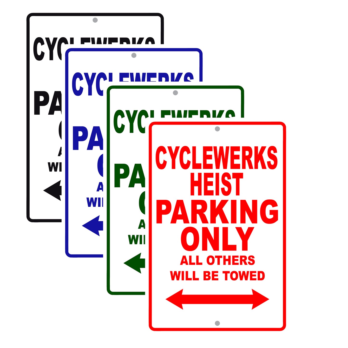 Cleveland Cyclewerks Cyclewerks Heist Parking Only All Others Will Be Towed Aluminum Decor Garage Sign
