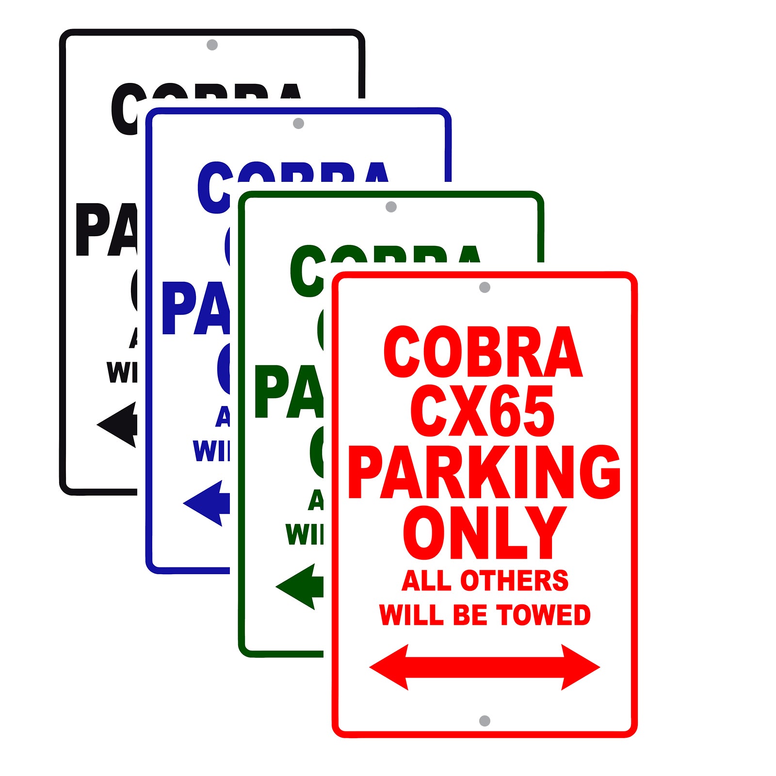Cobra Cobra CX65 Parking Only All Others Will Be Towed Aluminum Decor Garage Sign