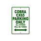 Cobra Cobra CX65 Parking Only All Others Will Be Towed Aluminum Decor Garage Sign