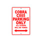 Cobra Cobra CX65 Parking Only All Others Will Be Towed Aluminum Decor Garage Sign
