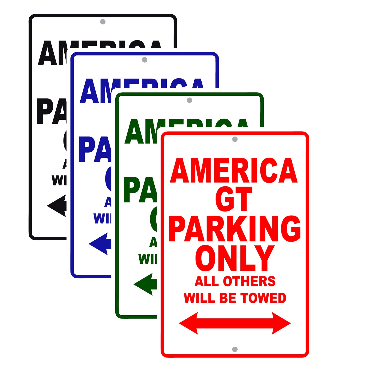 America GT Parking Only All Others Will Be Towed Aluminum Decor Garage Sign
